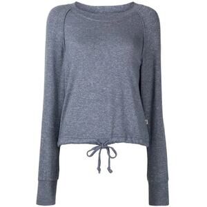 UGG Heathered Blue Long Sleeve Drawstring Tie Pullover Lounge Sweatshirt Large